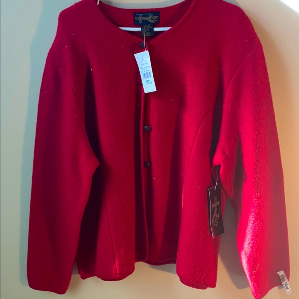 NWT Women’s Red Wool Cardigan Sweater Plus size 2X